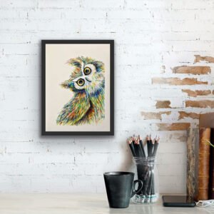 Quirky owl art print