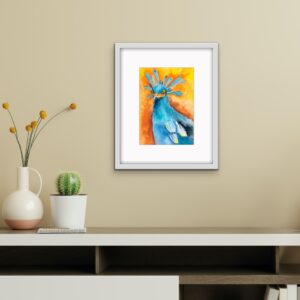 secretary bird watercolour artwork